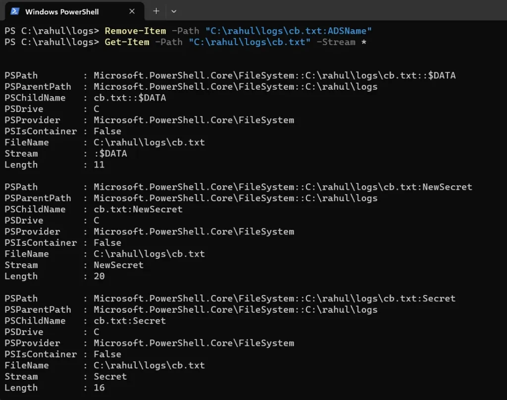 Removing Alternate Data Stream from file.