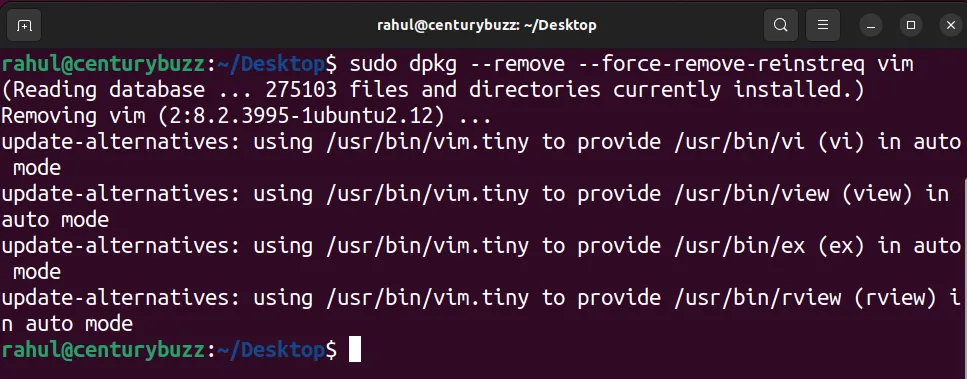 forcefully remove a broken package using dpkg